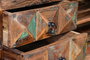 GINER Y COLOMER Meuble TV Diamante en bois recyclé multicolore